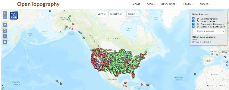 Free Lidar Data Download- Open Topography