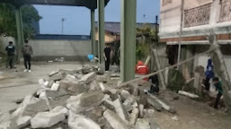 Seminggu Pasca Peresmian, Pagar Beton Pembatas Cipanas Plaza (Ciplaz) Ambruk