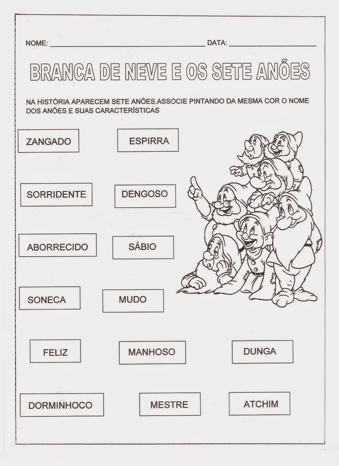 Os nomes dos Sete Anões em inglês English in Brazil