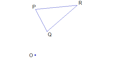 Example 2: Question: Find the image of ΔPQR under the rotation through -70° (clockwise) about O.