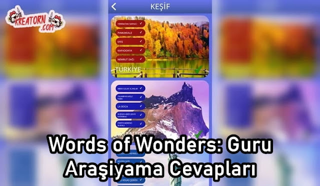 Words of Wonders: Guru Araşiyama Cevapları