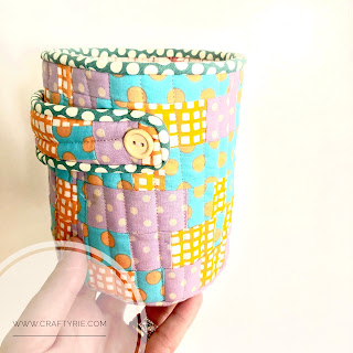 A fun, easy to sew fabric tub by CraftyRie.