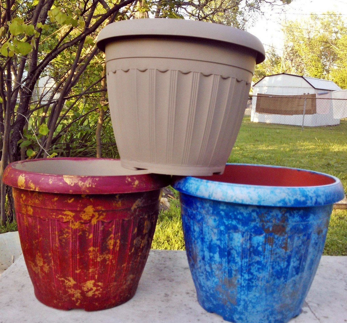 LL s Life and Times International Painted  Plastic Flower Pots 