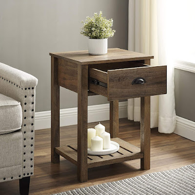 One Drawer Farmhouse Square Accent Table Ideas