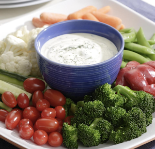 Vegetables and Ranch Dressing Snack