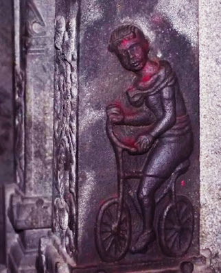 Time travel, Ancient India, Ancient Sculpture  , Bicycle boy