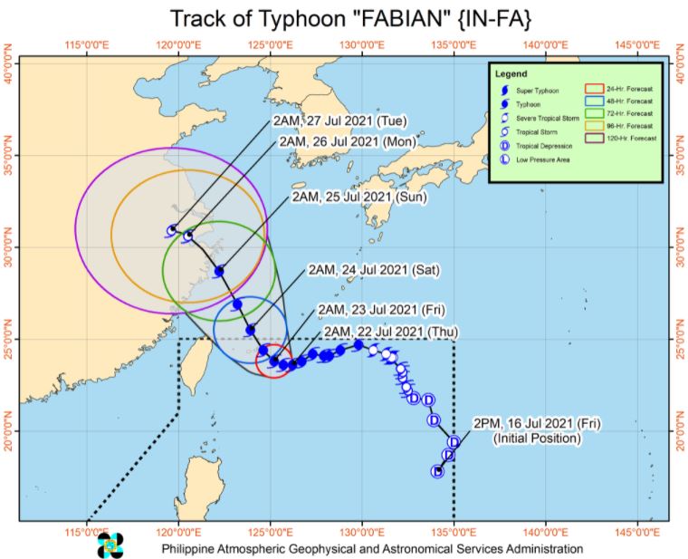 'Bagyong Fabian' PAGASA track