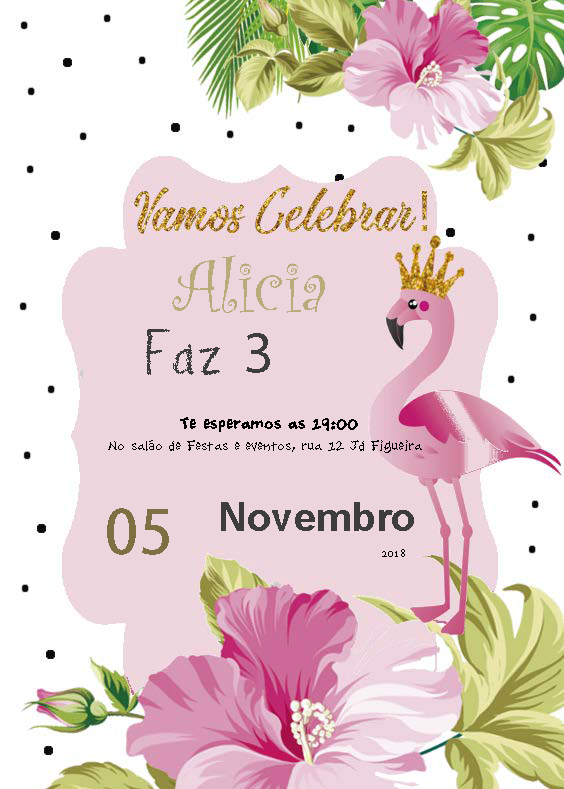 + 21 Convites GRATUITO no tema  Flamingo e Abacaxi 🍍🌵🌸