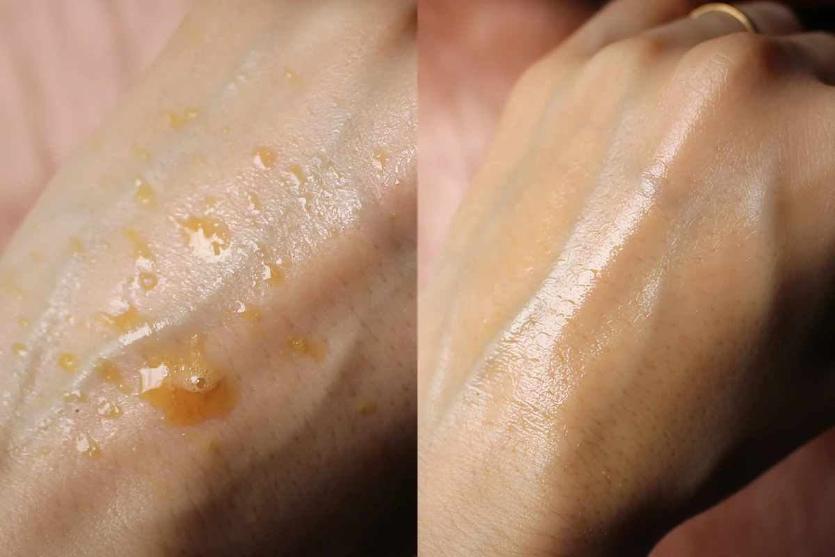 10% Vitamin C Toner by Elizavecca sprayed on the skin