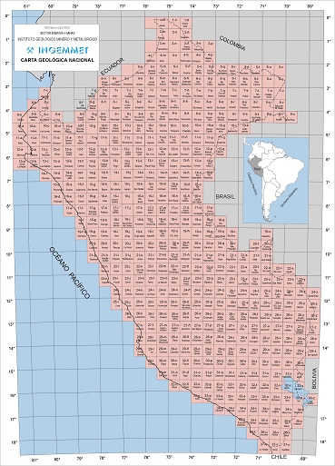 Cartes géologiques du Pérou 100 000