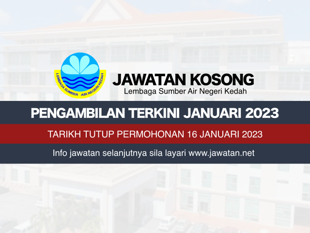 Jawatan Kosong Lembaga Sumber Air Negeri Kedah 2023