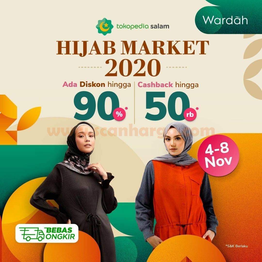 Promo Hijab Market 2020 - Ada Diskon 90% + Cashback 50Rb only on Tokopedia Salam