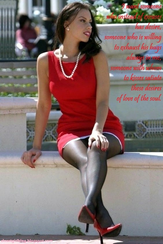 Beautiful woman enjoying the sun in the square with a pretty red dress, black tights and high heels