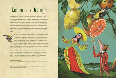 Pages from Olaf Hajek's Fantastic Fruits with text by Annette Roeder