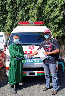 Pengiriman Mobil Ambulance Toyota  HiAce dari Karoseri Tangerang kirim ke Dinas Kesehatan Sawahlunto Padang Sumatera Barat  dengan kapal roro dan driving melalui Pelabuhan Merak Banten - Bakaheuni Lampung, estimasi perjalanan 3-4 hari oleh Ekspedisi FARHIYAtrans.