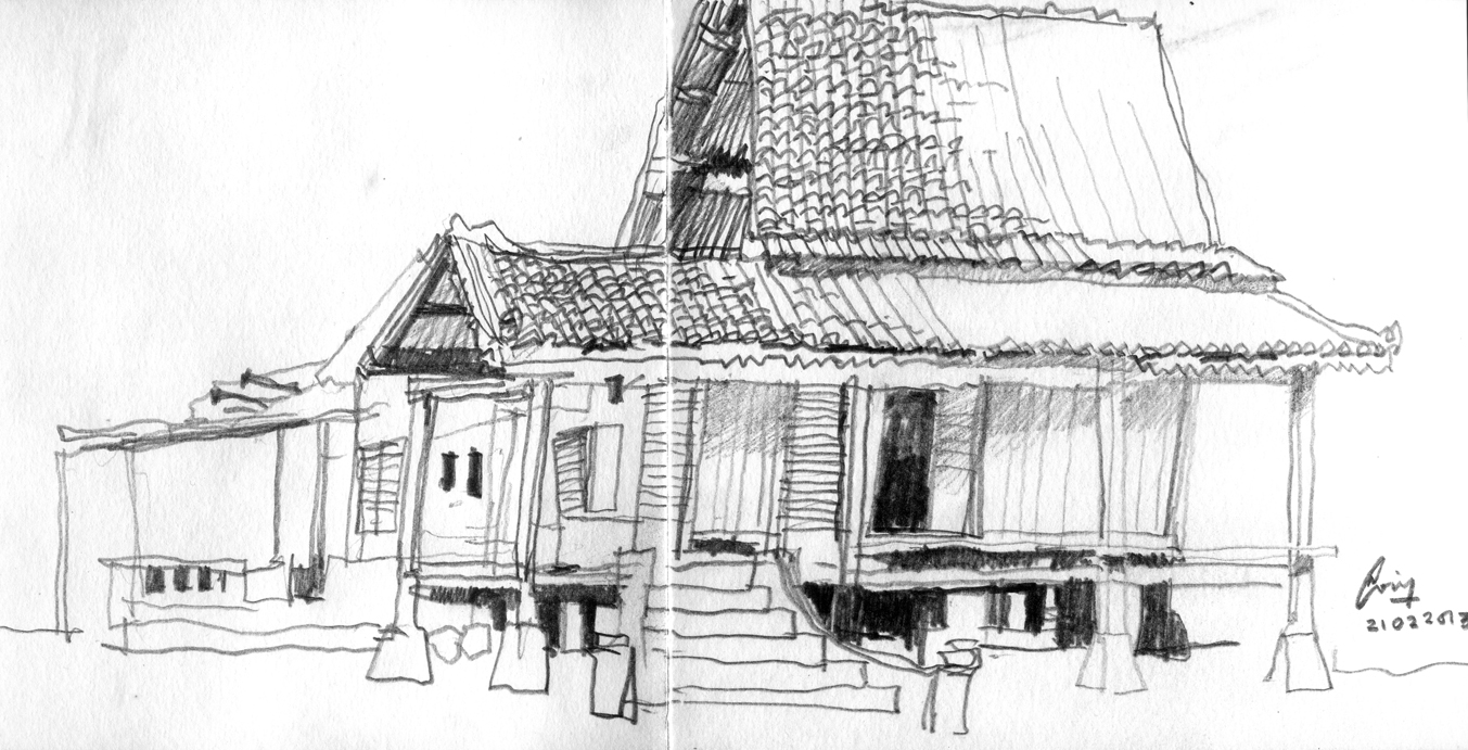 Unforgettable Art: urban sketch : rumah tradisional melayu 