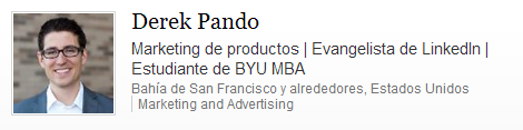 Screen Shot of a LinkedIn Profile Headline in Spanish