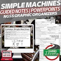 Physical Science Interactive Guided Notes and PowerPoints NGSS, Next Generation Science Standards, Google and Print , Element Guided Notes, Atoms Guided Notes, Matter Guided Notes, Forces & Motion Guided Notes, Simple Machines Guided Notes, Waves Guided Notes, Energy Guided Notes