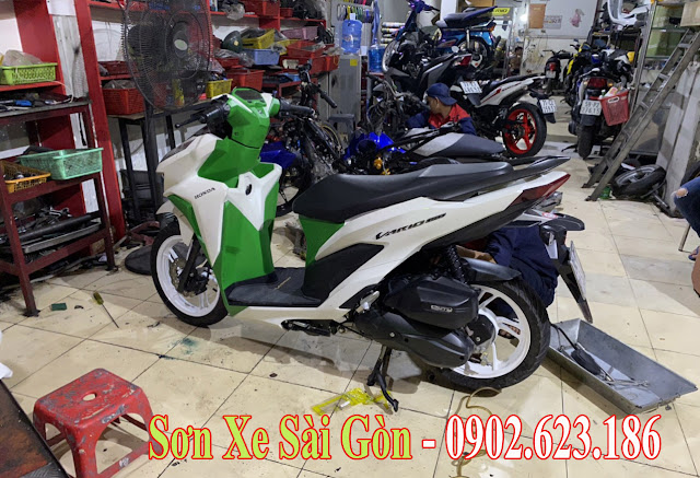 Sơn nhựa nhám xe Honda Vario xanh  Z1000 cực đẹp