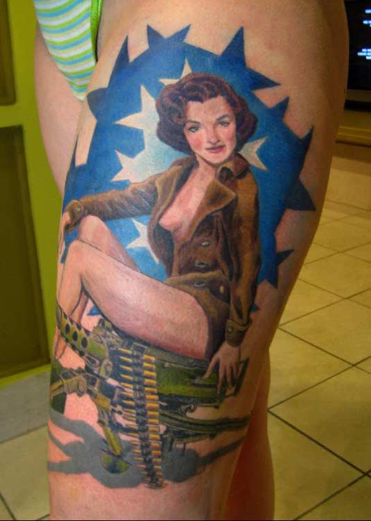 Right thigh tattoo by stellacart. From stellacart