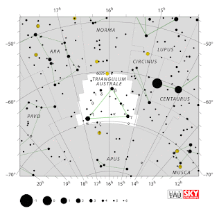 IAU: Карта на съзвездието Южен триъгълник | Triangulum Australe