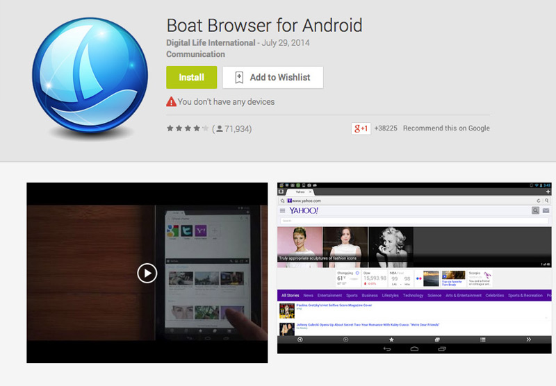 Boat Browser for Android Smartphone