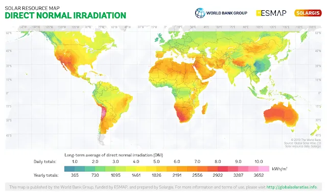 Solar resources map