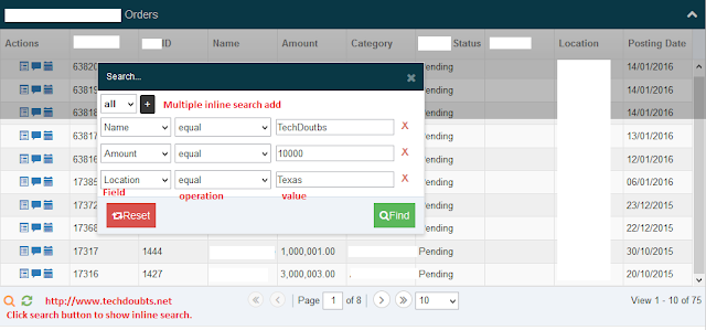 How to enable jQGrid Inline search dynamically| Tutorial