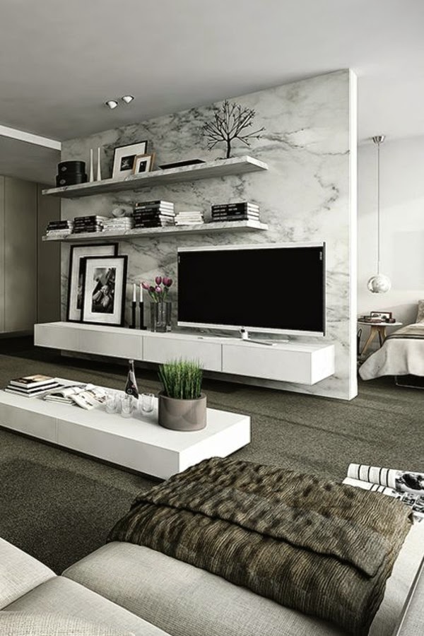 How to use modern TV  wall  units in living  room  wall  decor  