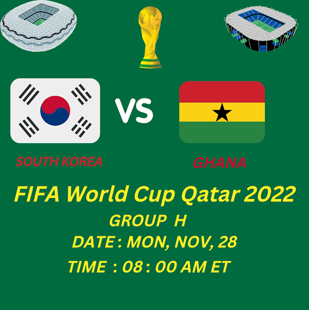 Watch South Korea vs Ghana Live Streaming Free FIFA World Cup Qatar 2022 Online