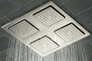 vanity rain shower bathroom design idea