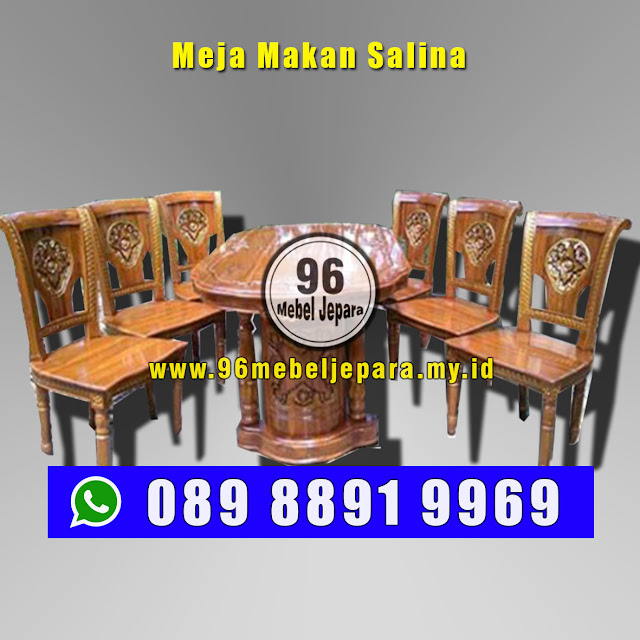 Meja Makan Salina,Blok,Minimalis,Modern,Kayu Jati,Sulawesi