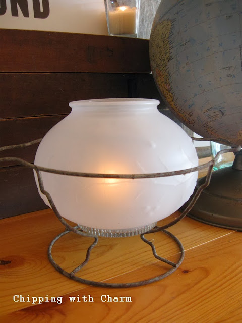 Chipping with Charm: light globe lantern...http://www.chippingwithcharm.blogspot.com/