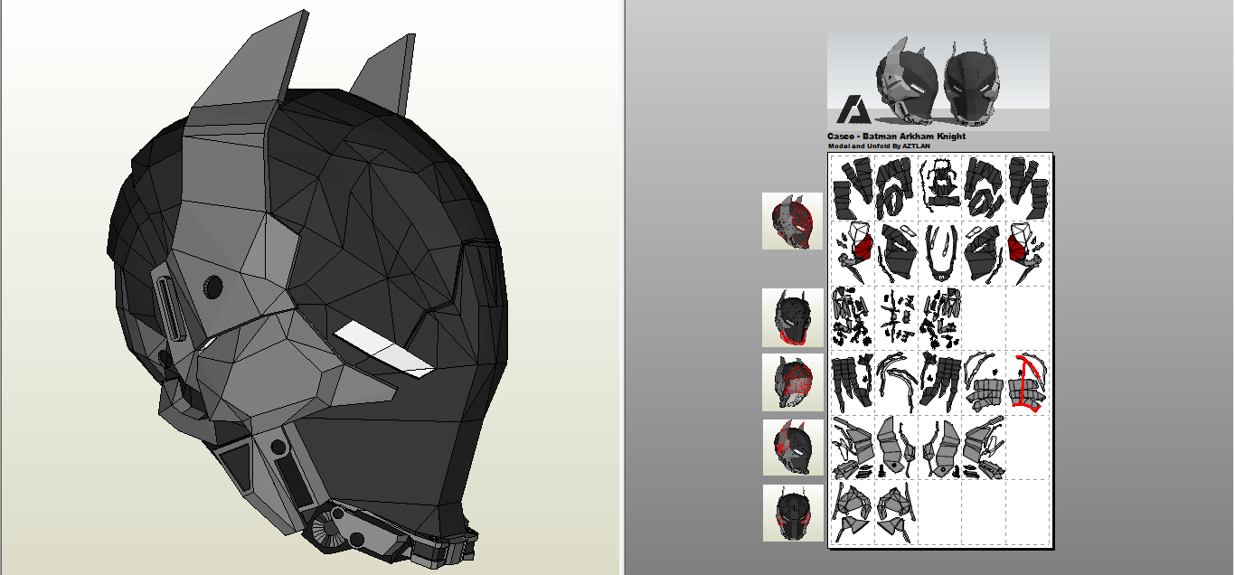 Helmet AZTLAN:   batman helmet Arkham Knight Batman papercraft