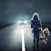 Alone girl on road photoshop manipulation