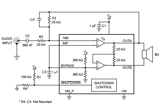 NCP2890 Audio Amplifier 1W