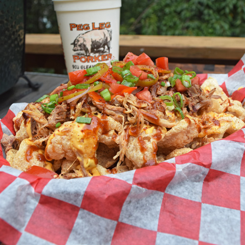 Pork Ring BBQ Nachos from Carey Bringle of Peg Leg Porker