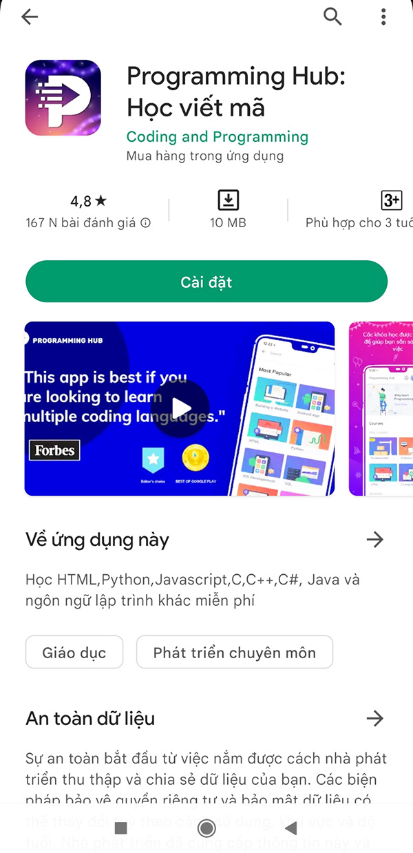 Programming Hub - Học viết code, lập trình cho di động c