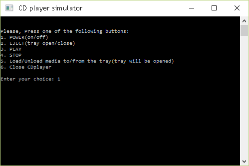 CD player simulator using c++