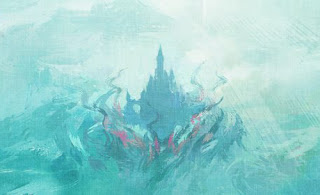 Hyrule Castle floating above malice as seen on the official artwork