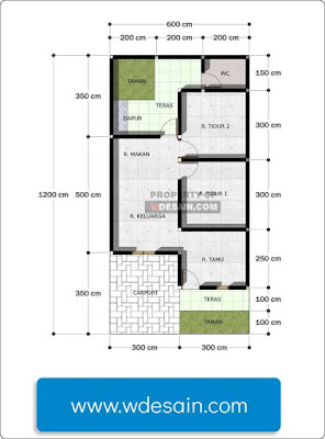 Desain rumah minimalis  di lahan 6x12 1 lantai