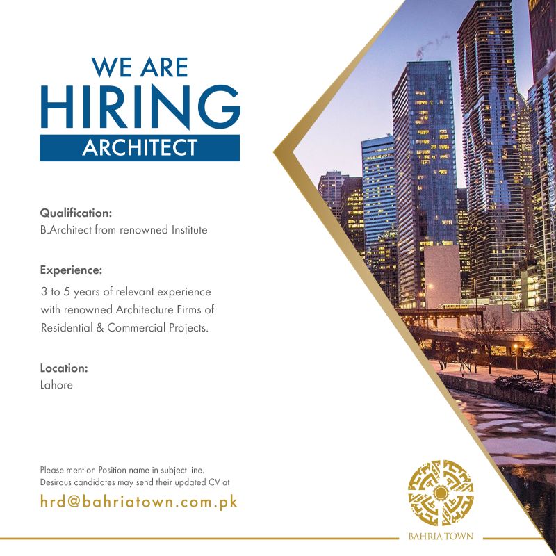 Latest Jobs in Bahria Town for Architect