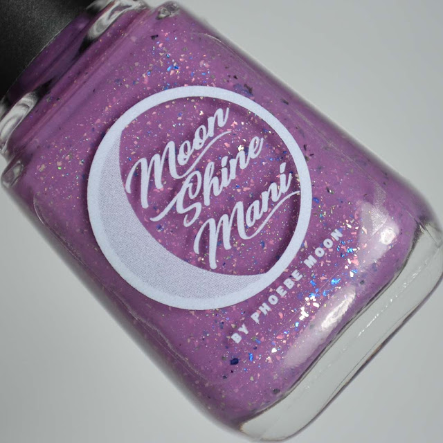 purple nail polish with flakies