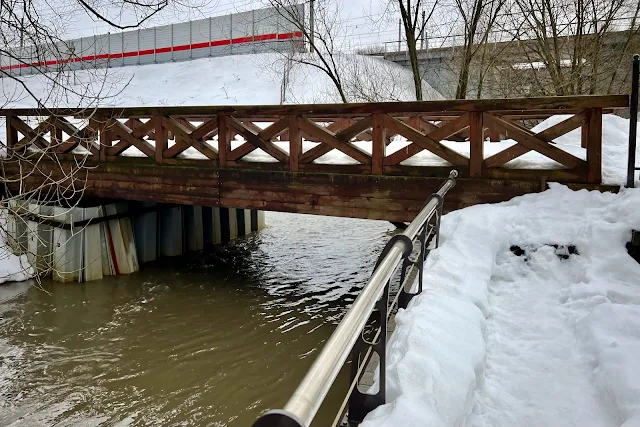 посёлок Переделкино, река Сетунь, пешеходный мост