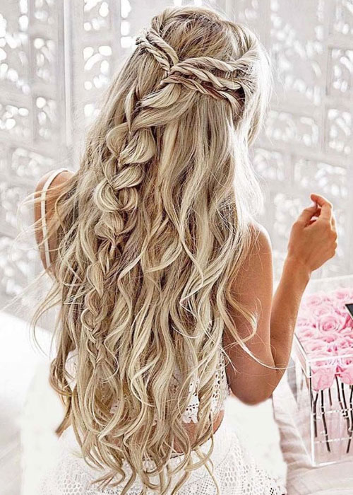 Peinados semirecogidos con trenzas : boho