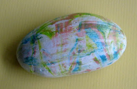 painted rocks, shaving cream, acrylic paint