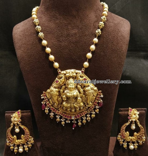 131 Grams Pearls Lakshmi Haram