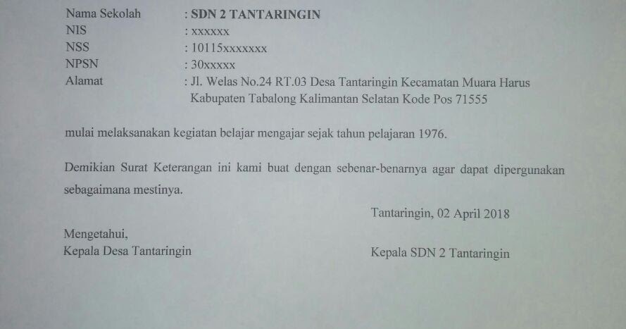 Download Contoh Surat SK Izin Operasional Sekolah [doc] BERBAGI ILMU