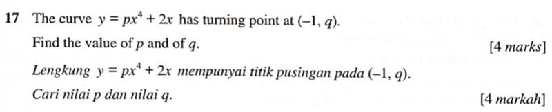 Matematik Tambahan: SPM2019K1