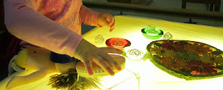 Loose Parts on the Light Table.